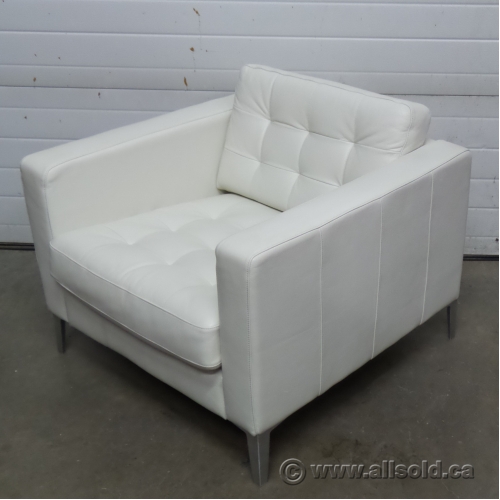Ikea Landskrona White Leather Reception Lounge Chair Allsold.ca Buy